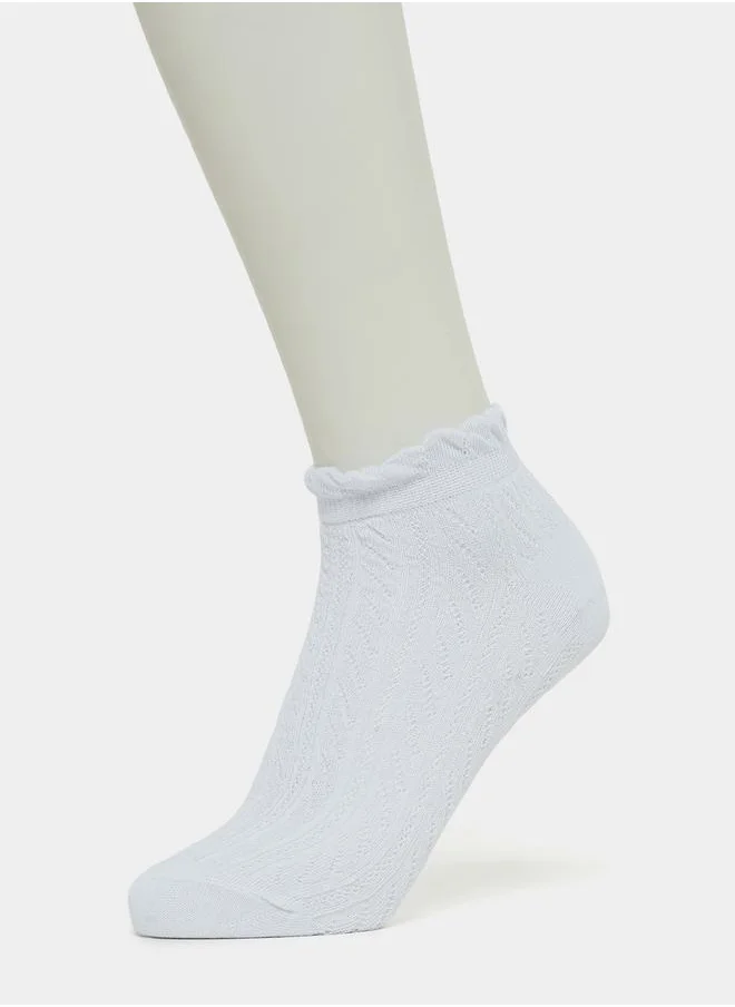 ستايلي Pack of 5 - Textured Knit Ankle Length Socks