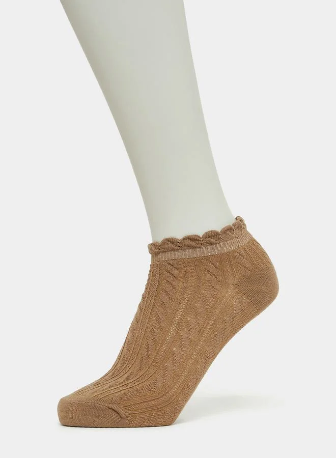 Styli Pack of 5 - Textured Knit Ankle Length Socks