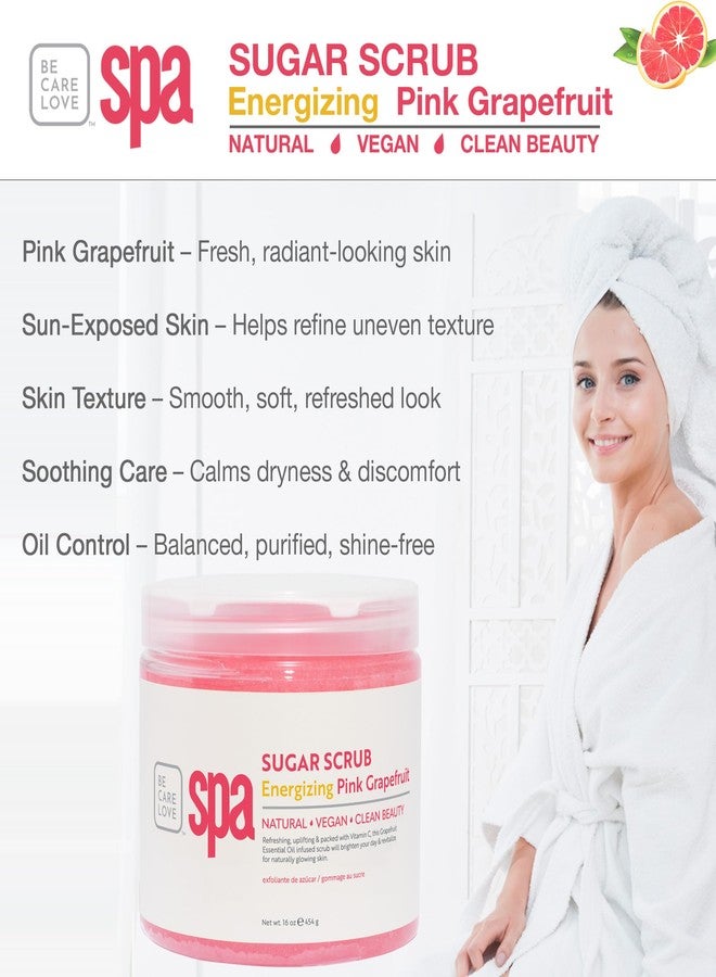 BCL Spa Energizing Pink Grapefruit Sugar Scrub – Professional Exfoliating Body Scrub for Smooth & Glowing Skin, Made in USA, 16 oz - Image 4