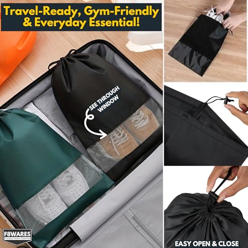 F8WARES 6PK Premium Nylon Shoe Bag for Travel & Storage Travel Organizer for Women & Men Travel Accessories Shoes Bag for Travel - Shoe Bags Pouches Travel Essential - Shoe Cover for Travelling - Image 4