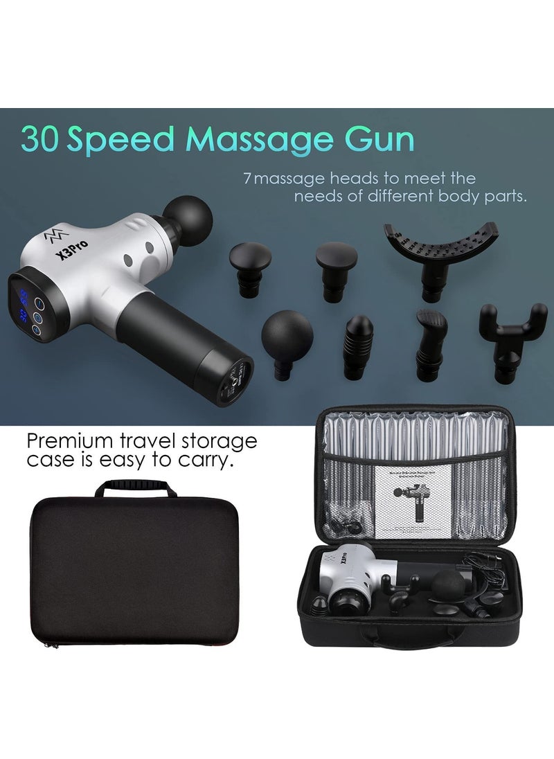 X3PRO Massage Gun 24V Sport 30 Speed ​​Percussion Super Quiet Brushless Motor, silver - pzsku/ZB082C15AD65ECC688EFDZ/45/_/1725792343/4d4e743c-8b68-49d3-ab2c-eeda4946d8bb