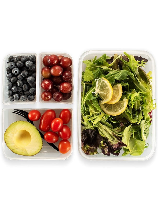 Komax Biokips Set-of-5 Bento Lunch Box | 37-oz Meal Prep Containers Microwavable | 3 Compartment Divided Lunch - Image 5