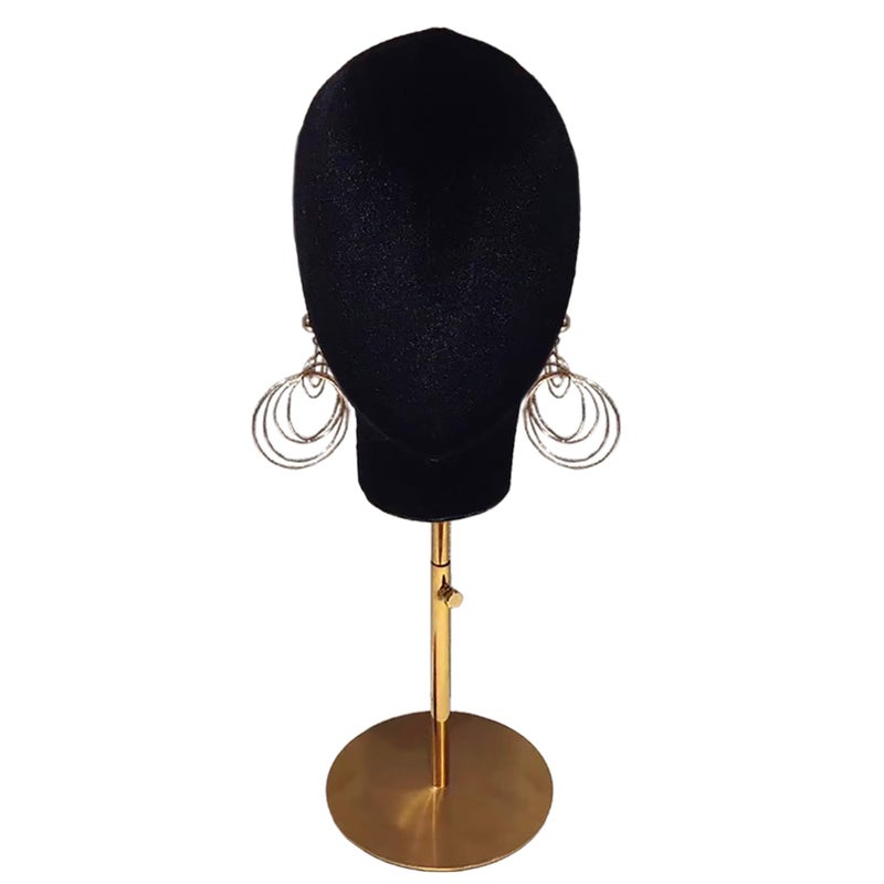 CHADWICK Mannequin Head Stand for Hat and Wig Display Pinnable Wig Stand Velvet Manikin Head Block with Retractable Metal Base 21 Inch Wig Stand for Styling and Display Height 1823 Inches