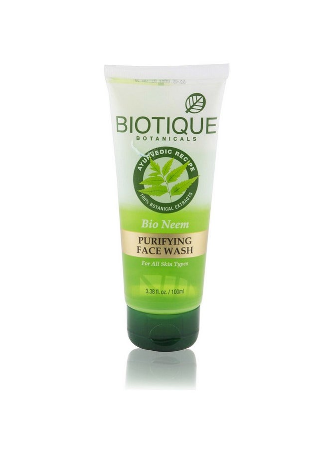 Biotique Purifying Face Wash - Bio Neem, 100Ml Tube  - Image 1
