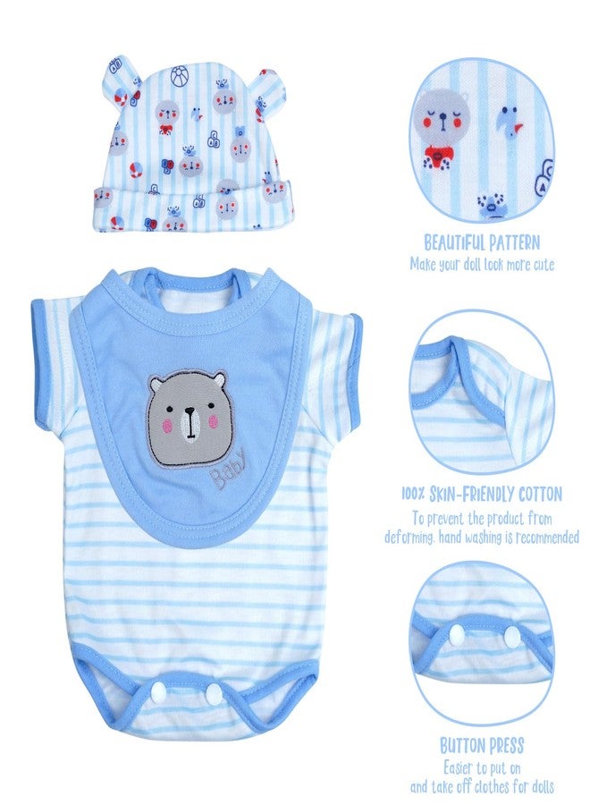BABESIDE Reborn Baby Doll Accessories for 17-22 Inch Dolls,13 Pcs Baby Doll Clothes and Bear Gift Set Includes Bassinet, Doll Clothes, Pacifier, Bottle, Bear Toy for Kids Ages 3+ - Image 3
