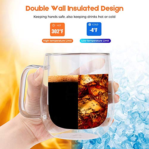 Baskety Glass Coffee Mugs - 250ml Double Walled Insulated Mug with Handle, Perfect for Latte, Americano, Cappuccinos, Tea Bag, Beverage with Bamboo lid (Pack of 1) - Image 3
