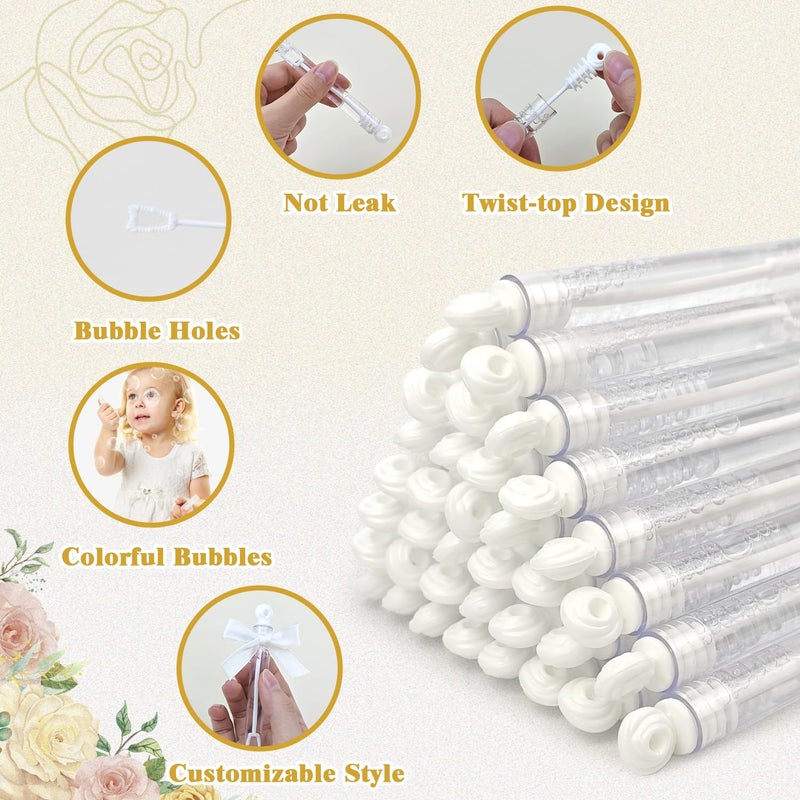 Wondrus Bulk Mini Bubble Wands for Wedding 100 Count,Party Favors Supplies for Guest,Wedding Reception Send off Activities Games for Kids & Adult,Gift Bag Ideas Stuff for Valentines Day Engagement Anniversary - Image 5
