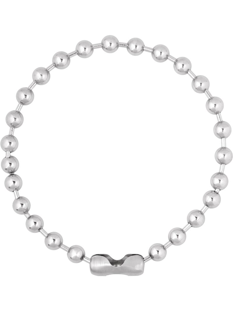 Sacina Y2k Aesthetic Emo Silver-tone 55 cm Beaded Ball Chain Necklace, Gothic Grunge Punk Necklace, Christmas Jewelry Gift - Image 1