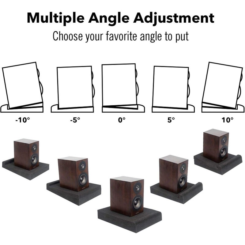 JBER 2 Pack Acoustic Isolation Pads, Studio Monitor Speaker Isolation Foam Pads, High Density Acoustic Foam Suitable for 3-8 Inch Speakers for Sound Improvement Prevent Vibrations (MEDIUM) - Image 5