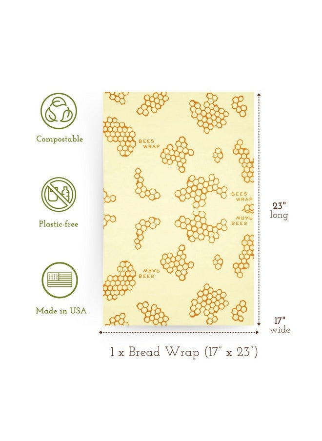 بيز راب أغلفة طعام من شمع العسل قابلة لإعادة الاستخدام من Bee's Wrap، مصنوعة في الولايات المتحدة الأمريكية، مصنوعة من شمع العسل الصديق للبيئة، أغلفة من القطن العضوي المستدام، أغلفة خبز كبيرة جدًا للخبز المنزلي، قرص العسل  - Image 2
