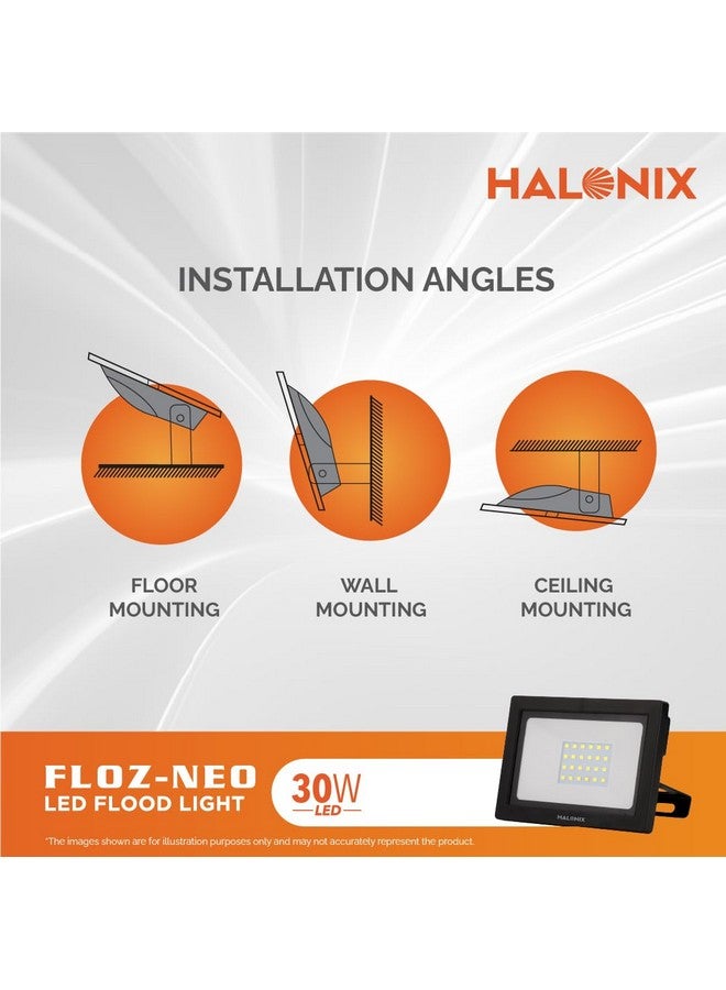 Halonix Halonix 30W Led Outdoor Flood Light Waterproof-Ip66 Led Lights With 120° Wide Beam|Halogen Light,Focus Light For Garage,Parking,Shop -(Cool White)-Pack Of 1|Short Circuit & Surge Protection.,Aluminium - Image 3