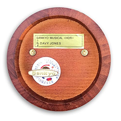 BinkeGG Wooden Hollow Out Circular Wind up Music Box with Sankyo Musical Mechanism Tune: Davy Jones (Pirates of The Caribbean) - Image 5