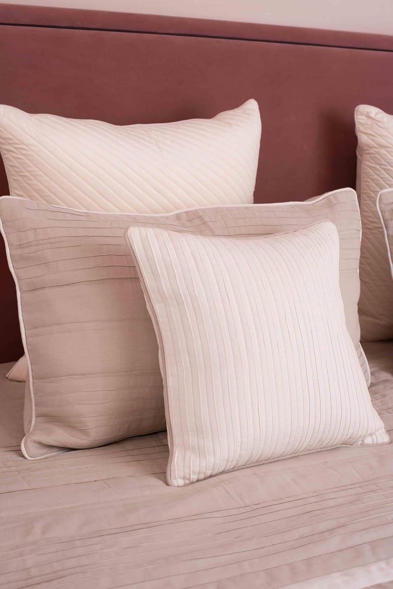 CASA AMI CASA AMI Austin Bedcover Set 1 bedcover 2 Pillow Covers and 2 Cushion Covers Suitable for King and Queen Beds Pattern Quilted Fabric Linen Suitable for King and Queen Beds Linen  - Image 1