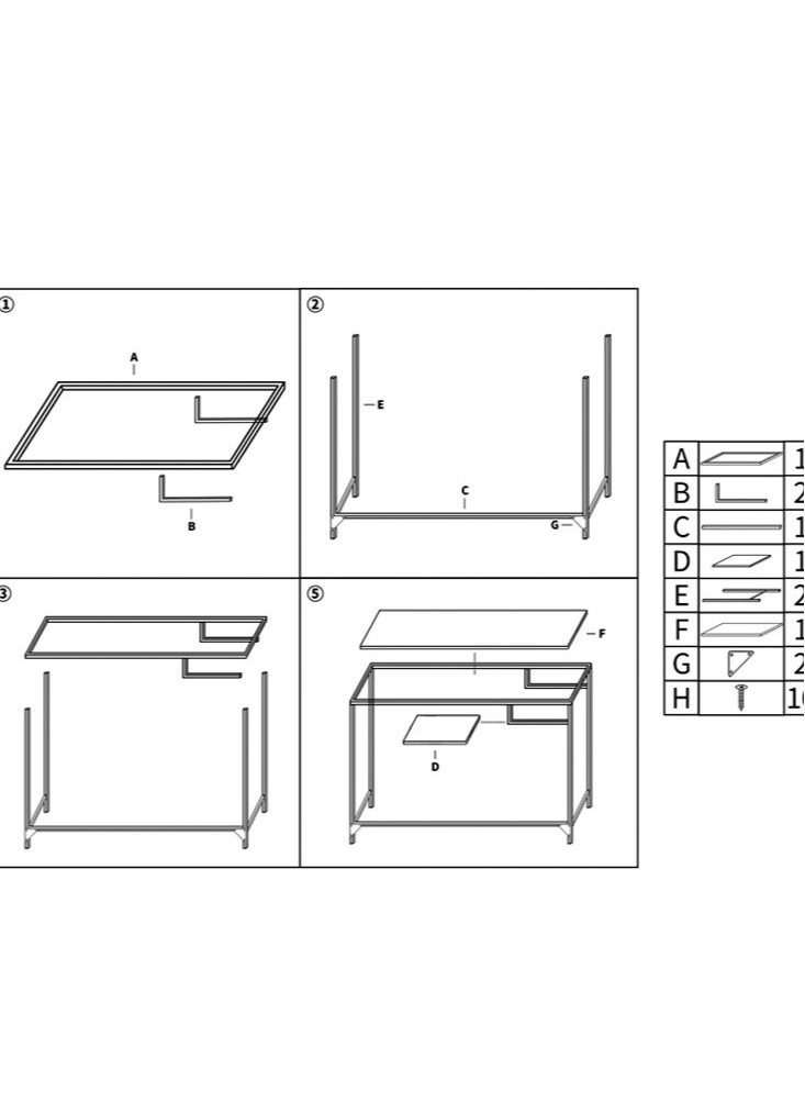 fashionhome - Modern Design Transparent Desk Dressing Table Study Table Desktop Table Large Storage Work station for Bedroom  100x50x73cm - Image 1