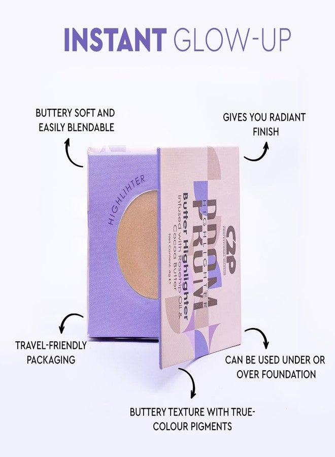 C2P PROFESSIONAL MAKEUP C2P Pro Prom Butter Cream Highlighter - Gold, 4g | Radiant Glow for Face & Eyes Makeup | Highly Pigmented, Smooth & Blendable | Travel-Friendly | Infused with Rosehip Oil & Cocoa Butter - Image 5