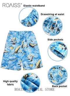 roaiss Plus Size Men Cotton Linen Shorts Youth Printed Beach Boxer Brief Comfortable and Loose-Fitting Swim Trunks for Summer Casual Sports and Relaxation  - Image 3