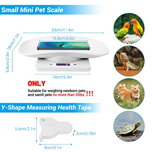 Goldmeet Puppy Scales for Weighing, Cat Weight Scale, 33lb/15kg Vegetables Fruits Kitchen Electronic Weight Scale with Tape Measure, for Kitten/Puppy/Hamster/Little Bird/Rabbit - Image 2
