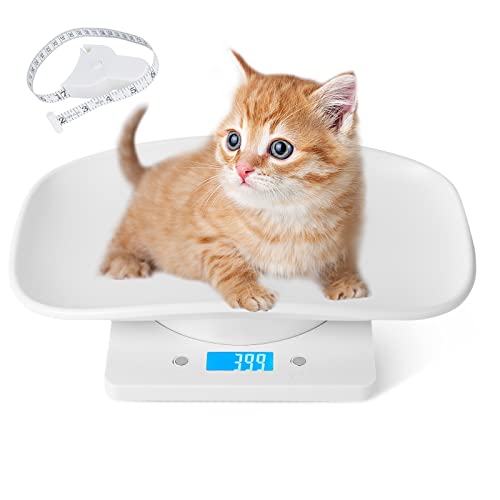 Goldmeet Puppy Scales for Weighing, Cat Weight Scale, 33lb/15kg Vegetables Fruits Kitchen Electronic Weight Scale with Tape Measure, for Kitten/Puppy/Hamster/Little Bird/Rabbit - Image 1
