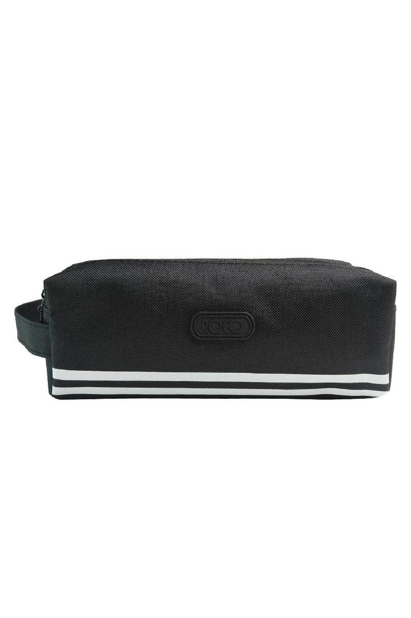 ROCO Soft Pencil Case Double Zipper Entry2 Compartment Black - Image 1