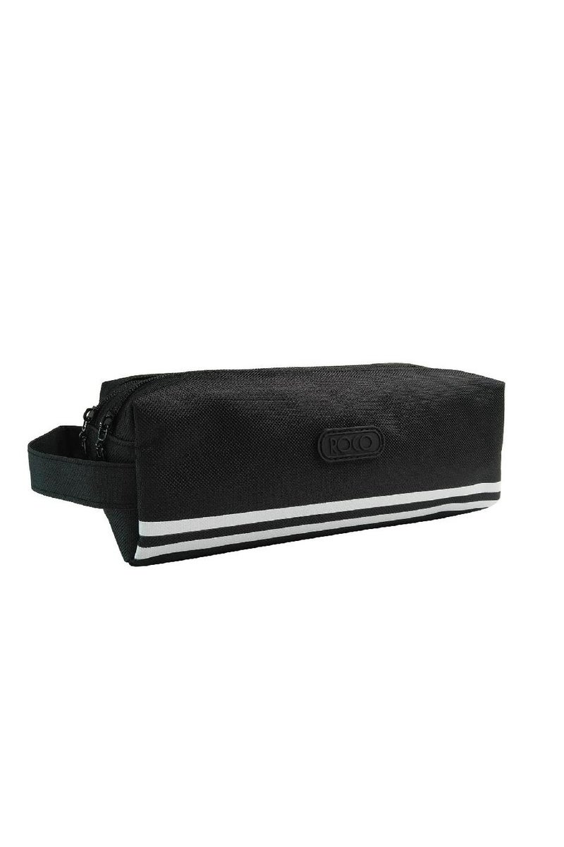 ROCO Soft Pencil Case Double Zipper Entry2 Compartment Black - Image 2