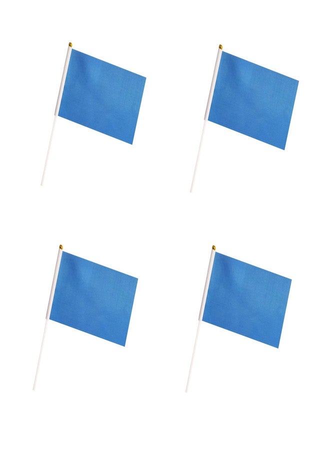 tibijoy 25 Pack Blue Small Mini Flags On Sticks,Hand Held Solid Blue DIY Graffiti Flag,Party Events Celebration,School,Grand Opening,Kids Birthday,Sports Clubs,Flower Pot - Image 2