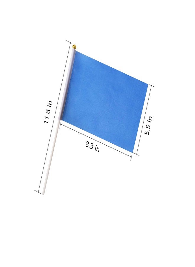 tibijoy 25 Pack Blue Small Mini Flags On Sticks,Hand Held Solid Blue DIY Graffiti Flag,Party Events Celebration,School,Grand Opening,Kids Birthday,Sports Clubs,Flower Pot - Image 3