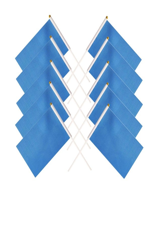 tibijoy 25 Pack Blue Small Mini Flags On Sticks,Hand Held Solid Blue DIY Graffiti Flag,Party Events Celebration,School,Grand Opening,Kids Birthday,Sports Clubs,Flower Pot - Image 1