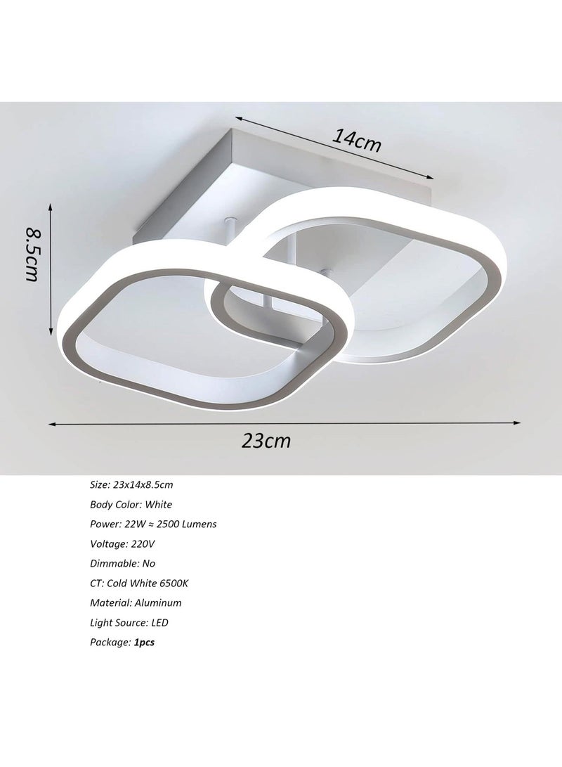 Goeco LED Ceiling Light Square Acrylic Ceiling Light, Modern Bedroom Chandelier for Living Room, Bedroom, Dining Room - Image 2
