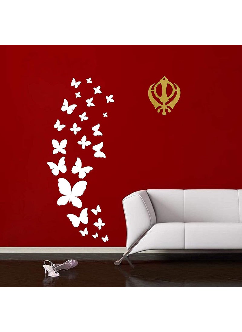 Divya Mantra Divya Mantra Sikh Khanda for Car Home Wall Decor Temple Pooja Items Sacred Religious Decorative Showpiece Interior Hanging Accessories Puja Symbol Good Luck Charm Double Sided Golden Set of 3  - Image 4