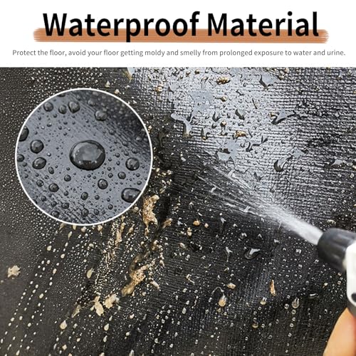 Oncpcare Waterproof Pet Playpen Mat for Rabbits 59×39 in — Protects Floors from Spills and Urine, Easy-Clean Cage Liner for Bunnies and Guinea Pigs (Black) - Image 2