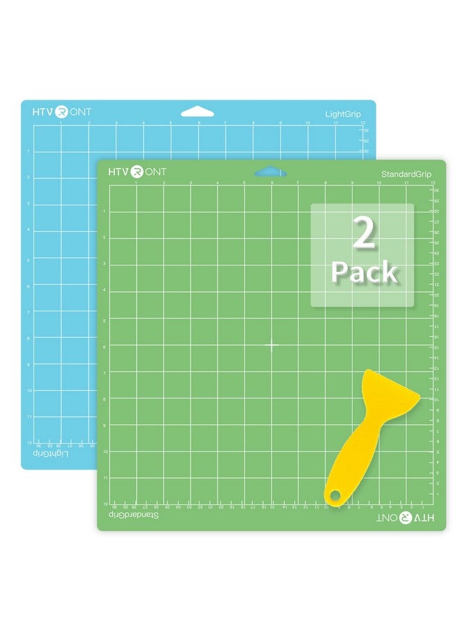 HTVRONT Variety Cutting Mats For Cricut 2 Pack Cutting Mats 12X12 For Cricut Maker/Maker 3/Explore 3/Air/Air 2/One (Lightgrip Standardgrip) Cutting Mats Replacement Accessories For Cricut - Image 1