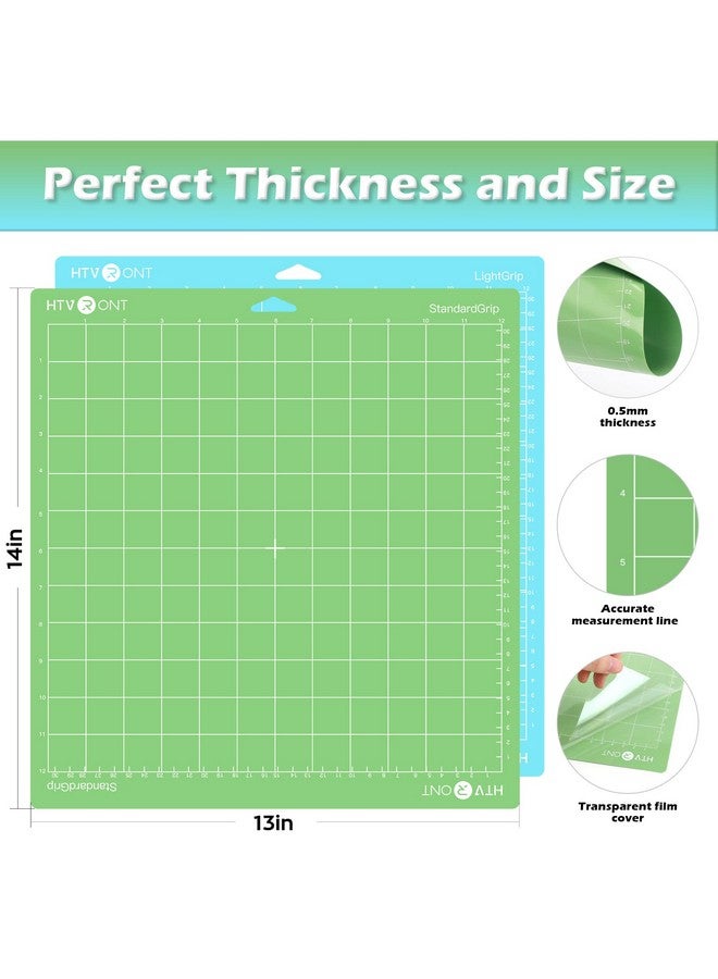HTVRONT Variety Cutting Mats For Cricut 2 Pack Cutting Mats 12X12 For Cricut Maker/Maker 3/Explore 3/Air/Air 2/One (Lightgrip Standardgrip) Cutting Mats Replacement Accessories For Cricut - Image 2