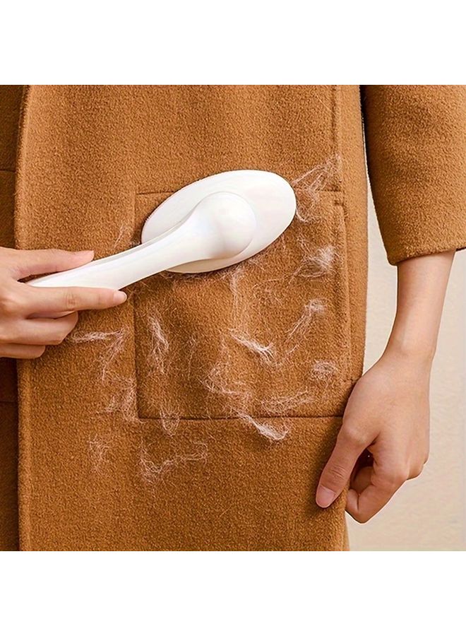 White Manual Lint Remover Brush For Pet Hair Removal Reusable Portable 1pc - Image 2