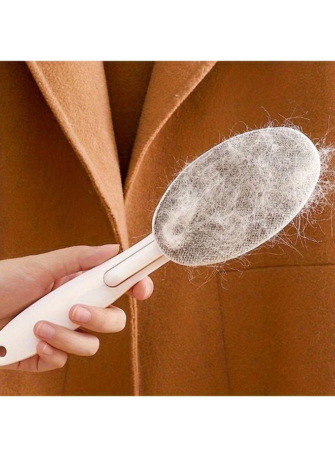 White Manual Lint Remover Brush For Pet Hair Removal Reusable Portable 1pc - Image 4