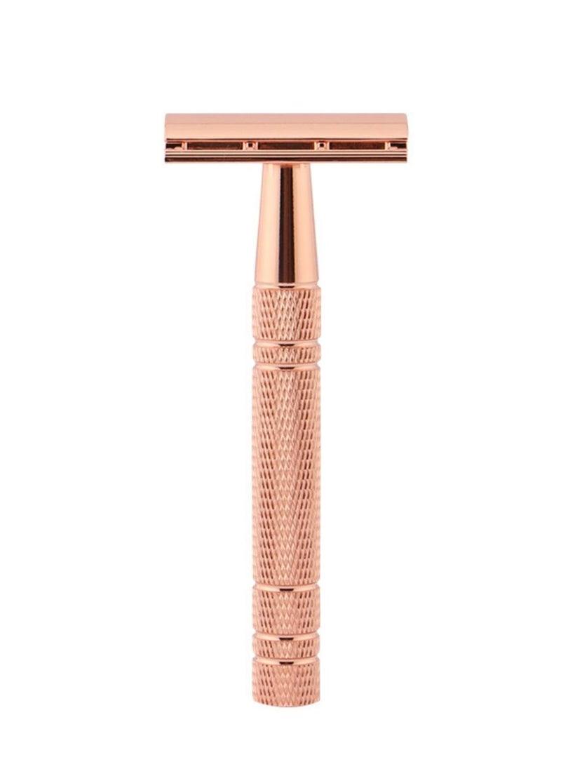 Elaimei Double Edge Safety Razor Set Rose Gold with 5 Piece Blade  - Image 2
