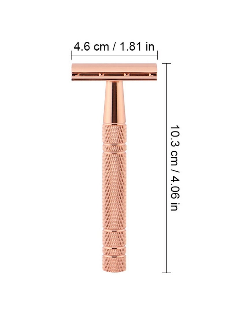 Elaimei - Double Edge Safety Razor Set Rose Gold with 5 Piece Blade - Image 1