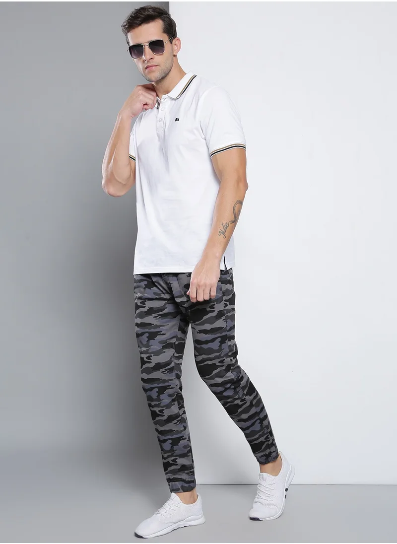 دينيس لينغو Men's Natural Grey Tapered Fit Trousers - Casual and Comfortable