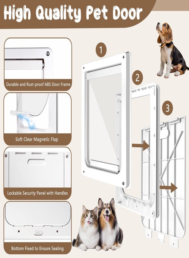 Bsemax Never Rust Plastic Dog Door with Soft Clear Magnetic Flap and Snap-in Closing Panel, 15x18'' 2-Way Locking Pet Door for Doors and Walls up to 2.17'' Thick, Weatherproof Cat Door, Easy to Install (L) - Image 2