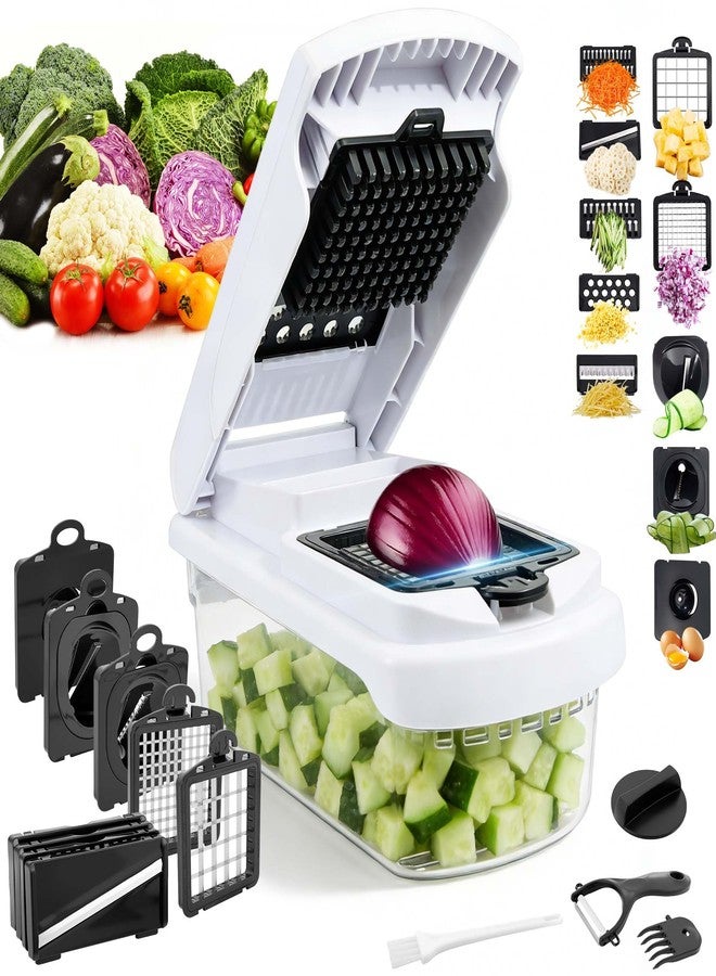 iETH 18-in-1 Vegetable Chopper Mandoline Slicer for Kitchen, Food Chopper with Container, Veggie Cutter, Onion Mincer Tomato Dicer, Fruit Slicer Spiralizer, Cheese Grater, Kitchen Gadgets House Essentials - Image 1