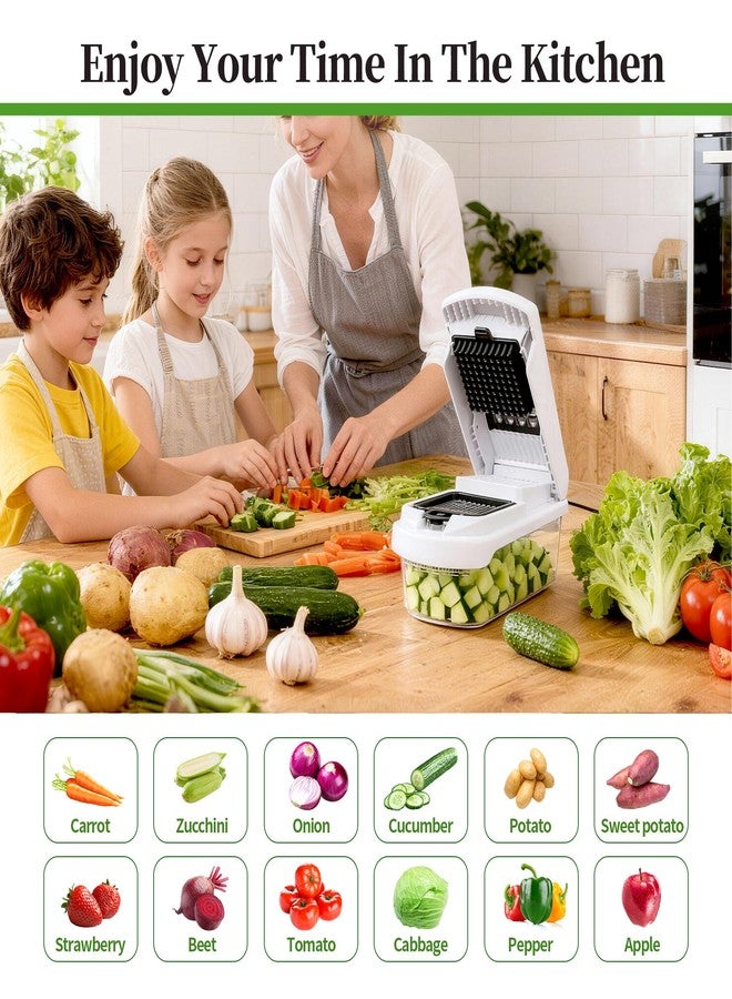 iETH 18-in-1 Vegetable Chopper Mandoline Slicer for Kitchen, Food Chopper with Container, Veggie Cutter, Onion Mincer Tomato Dicer, Fruit Slicer Spiralizer, Cheese Grater, Kitchen Gadgets House Essentials - Image 2