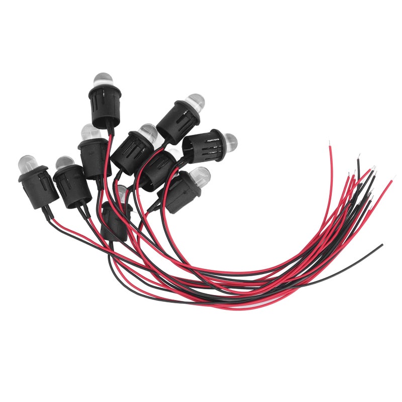 10Pcs LED Diode Light 10mm 12V Pilot Light Indicator with Waterproof Line for Car Boat Blue - Image 2