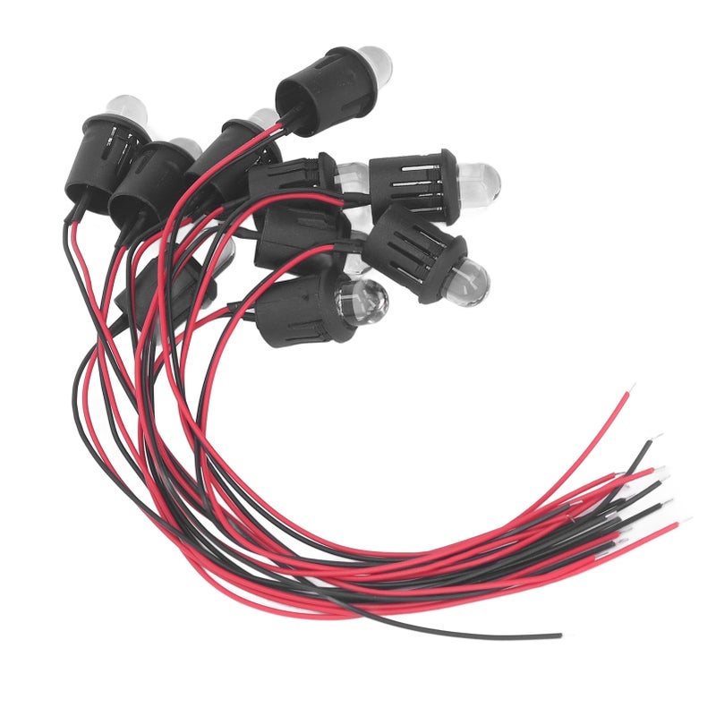 10Pcs LED Diode Light 10mm 12V Pilot Light Indicator with Waterproof Line for Car Boat Blue - Image 5