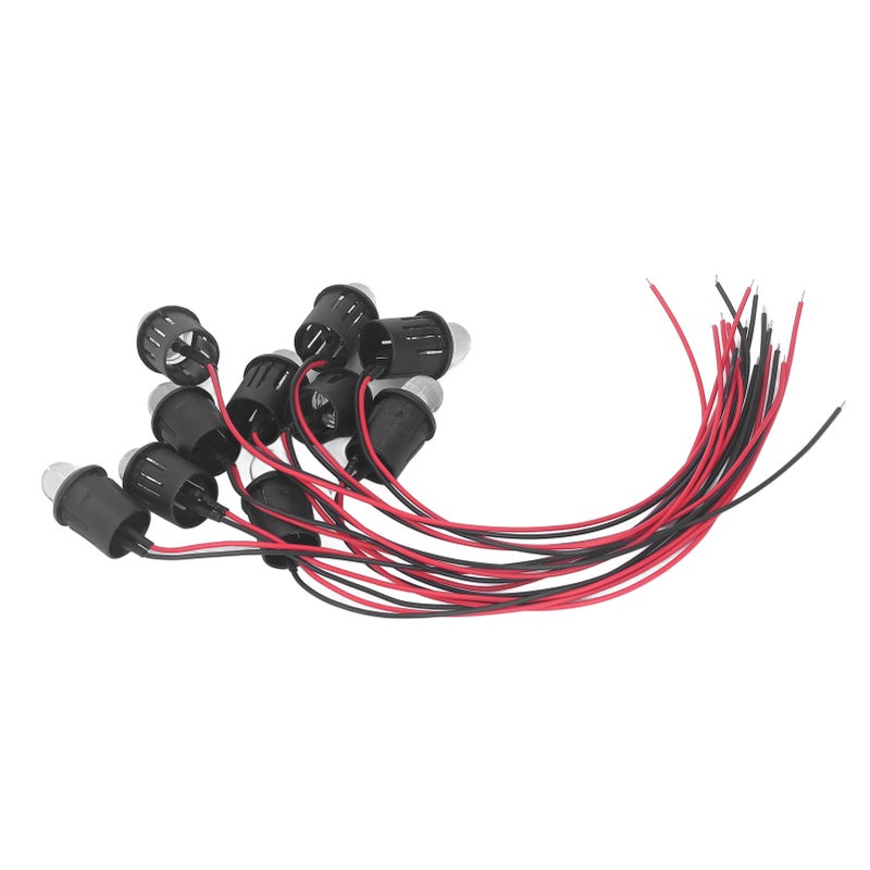 10Pcs LED Diode Light 10mm 12V Pilot Light Indicator with Waterproof Line for Car Boat Blue - Image 4