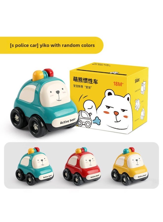 Hubao Children's Toy Car Inertia Car Boys And Girls 1-2-3 Years Old Engineering Car Cartoon Baby Baby Puzzle Model-Color:Inertia Police Car (3 Gift Box)  - Image 1