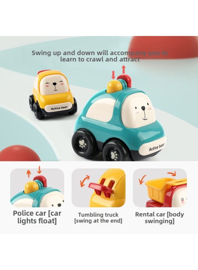 Hubao Children's Toy Car Inertia Car Boys And Girls 1-2-3 Years Old Engineering Car Cartoon Baby Baby Puzzle Model-Color:Inertia Police Car (3 Gift Box)  - Image 4