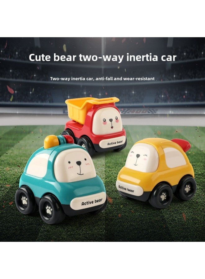 Hubao Children's Toy Car Inertia Car Boys And Girls 1-2-3 Years Old Engineering Car Cartoon Baby Baby Puzzle Model-Color:Inertia Police Car (3 Gift Box)  - Image 3