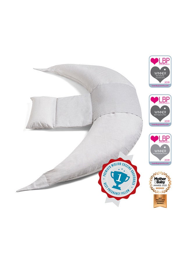 Nuvita Dreamwizard 12-In-1 Pregnancy And Nursing Pillow With Back Support - 7100 - Grigio Bianco  - Image 2