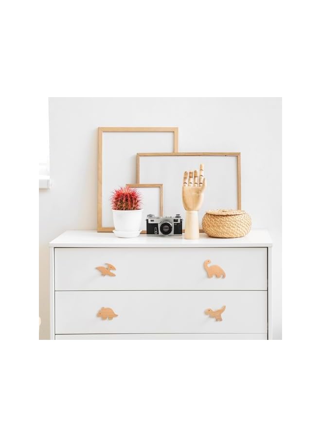 The Bros Wooden Animal Cabinet Knobs, Decorative Dresser Pulls with Screws, Marine and Woodland Animal Design, Nursery Drawer Handles, Furniture Knobs for Kids' Room Decor (Dinosaur, 6 Sets) - Image 4