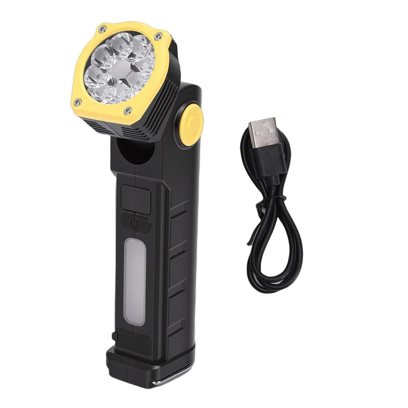Yellow Rechargeable LED Work Light ABS 90 Rotatable 7 Modes Digital Display for Camping Car Repair - Image 5