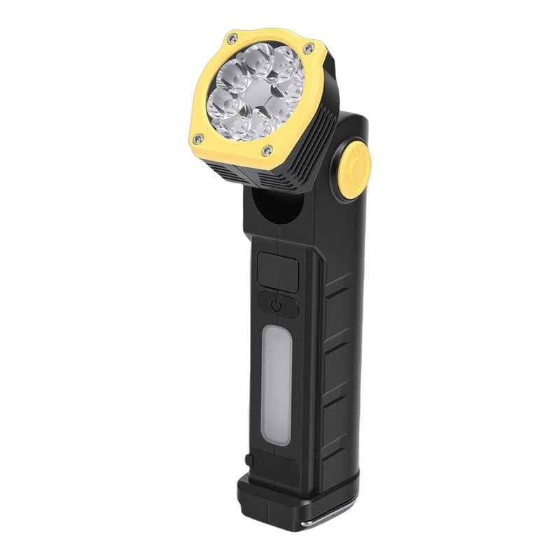 Yellow Rechargeable LED Work Light ABS 90 Rotatable 7 Modes Digital Display for Camping Car Repair - Image 4
